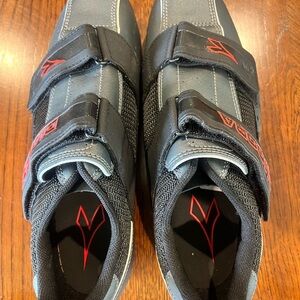 Diadora Black and Gray Athletic Shoes with Red Accents